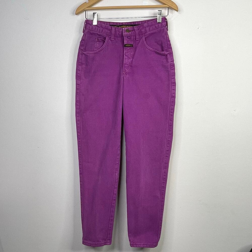 Vintage 80s 90s Purple Girbaud Baggy Tapered Ankle Denim Jeans womens 7 8 26